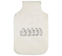 Azeeda 'Happy Running Chickens' Hot Water Bottle Cover (HW00044498)