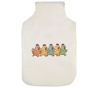 Azeeda 'Happy Running Chickens' Hot Water Bottle Cover (HW00044499)