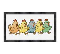 Azeeda 'Happy Running Chickens' Pet Feeding Mat (PM00032850)