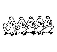 Azeeda 'Happy Running Chickens' Reusable Stencil - Durable Decorative Template for Painting and Spraying on Walls, Tiles, Wood, Fabric & Craft Projects - XL (A3) (WS00081461)