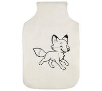 Azeeda 'Happy Running Fox' Hot Water Bottle Cover (HW00044004)