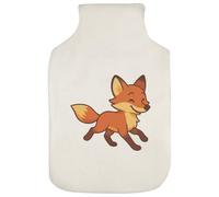 Azeeda 'Happy Running Fox' Hot Water Bottle Cover (HW00044005)