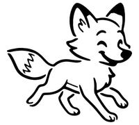 Azeeda 'Happy Running Fox' Reusable Stencil - Durable Decorative Template for Painting and Spraying on Walls, Tiles, Wood, Fabric & Craft Projects - S (A6) (WS00071069)