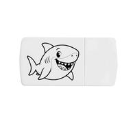Azeeda 'Happy Shark' Pill Box with Tablet Splitter (PI00037606)