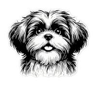 Azeeda 'Happy Shih Tzu Dog' Clear Premium Vinyl Decal Stickers - Waterproof, Durable & Easy to Apply - for Car Bumpers, Windows, Bins & More - Large (210mm) (DC00138202)