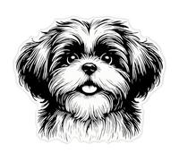 Azeeda 'Happy Shih Tzu Dog' Clear Premium Vinyl Decal Stickers - Waterproof, Durable & Easy to Apply - for Car Bumpers, Windows, Bins & More - XL (460mm) (DC00138203)