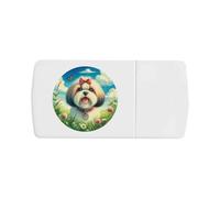 Azeeda 'Happy Shih Tzu' Pill Box with Tablet Splitter (PI00036923)