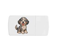 Azeeda 'Happy Sitting Cockapoo' Pill Box with Tablet Splitter (PI00038674)