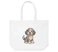 Azeeda 'Happy Sitting Cockapoo' Tote Shopping Bag For Life (BG00086882)