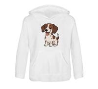 Azeeda 'Happy Sitting Jack Russell' Children's Hoodie/Hooded Sweater 9-11 Years (KO00154443) White