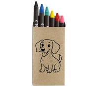Azeeda 'Happy Sitting Jack Russell' Coloured Crayon Set (CY00038550)