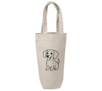 Azeeda 'Happy Sitting Jack Russell' Cotton Wine Bottle Gift/Travel Bag (BL00045270)
