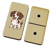 Azeeda 'Happy Sitting Jack Russell' Domino Set & Box (DM00052712)