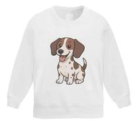 Azeeda 'Happy Sitting Jack Russell' Kid's Sweatshirt/Jumper (5-6 Years) (KW00222398) White