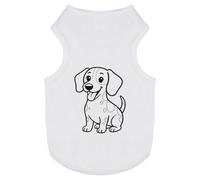 Azeeda 'Happy Sitting Jack Russell' Pet Dog/Cat T-Shirt, L (PT00169083)