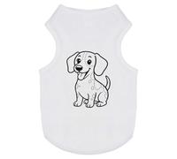 Azeeda 'Happy Sitting Jack Russell' Pet Dog/Cat T-Shirt, S (PT00169081)