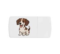 Azeeda 'Happy Sitting Jack Russell' Pill Box with Tablet Splitter (PI00038672)