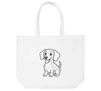 Azeeda 'Happy Sitting Jack Russell' Tote Shopping Bag For Life (BG00086879)