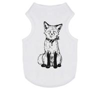 Azeeda 'Happy Smiling Fox Sitting' Pet Dog/Cat T-Shirt, S (PT00180517)