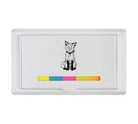 Azeeda 'Happy Smiling Fox Sitting' Sticky Note Ruler Pad (ST00045368)