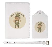 Azeeda 'Happy St. Patrick's Day with Leprechaun ' Passport Cover & Luggage Tag Travel Set (PA00034258)