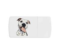 Azeeda 'Happy Staffy' Pill Box with Tablet Splitter (PI00039906)