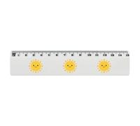 Azeeda 'Happy Sunshine' 15cm (6 Inch) White Plastic Ruler (RL00111707)