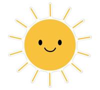 Azeeda 'Happy Sunshine' White Premium Vinyl Decal Sticker - Waterproof, Durable & Easy to Apply - for Car Bumpers, Windows, Bins & More - XL (460mm) (DW00138615)