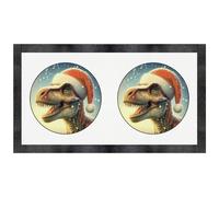 Azeeda 'Happy T Rex Wearing Santa Hat' Pet Feeding Mat (PM00034167)