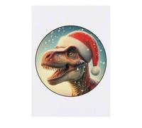 Azeeda 'Happy T Rex Wearing Santa Hat' Temporary Tattoo - Water Resistant, Skin-Safe, Non-Toxic Transfer (TO00094211)