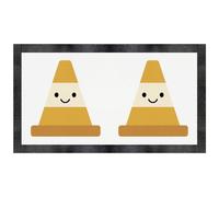 Azeeda 'Happy Traffic Cone' Pet Feeding Mat (PM00032286)