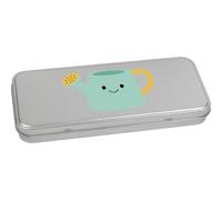 Azeeda 'Happy Watering Can' Metal Hinged Stationery Tin/Storage Box (TT00332308)