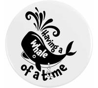 Azeeda 'Happy Whale' Button/Lapel Badges (BB067815) | Pin Back Badges for Clothes, Bags, Accessories and Gifts