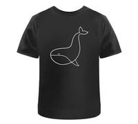 Azeeda 'Happy Whale' Unisex T-Shirt - 100% Cotton, Black, XL (TA00269837)
