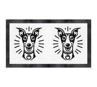 Azeeda 'Happy Whippet Dog Portrait' Pet Feeding Mat (PM00030795)