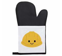 Azeeda 'Happy Yellow Hard Hat' Oven Glove/Mitt (OG00065839)