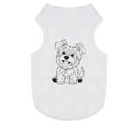 Azeeda 'Happy Yorkshire Terrier' Pet Dog/Cat T-Shirt, S (PT00152081)