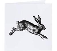 Azeeda 'Hare Rabbit Jumping' Blank Greeting Card (GC00092785)