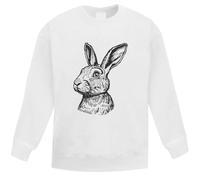 Azeeda 'Hare Rabbit Portrait' Kid's Sweatshirt/Jumper (3-4 Years) (KW00206185) White