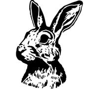 Azeeda 'Hare Rabbit Portrait' Reusable Stencil - Durable Decorative Template for Painting and Spraying on Walls, Tiles, Wood, Fabric & Craft Projects - S (A6) (WS00070610)