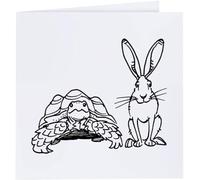 Azeeda 'Hare & Tortoise' Blank Greeting Card (GC00013781)
