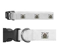 Azeeda 'Haunted House' Dog Collar - White, L (PR00088128)