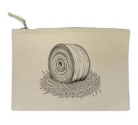 Azeeda 'Hay Bale' Canvas Clutch Bag/Accessory Case (CL00050719)
