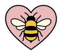 Azeeda 'Heart Bee' White Premium Vinyl Decal Sticker - Waterproof, Durable & Easy to Apply - Ideal for Car Bumpers, Windows, Bins and More (DW00174809)