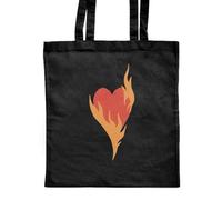Azeeda 'Heart on Fire a Symbol of Passion' Classic Black Tote Shopper Bag (ZB00021270)