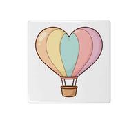 Azeeda 'Heart-Shaped Hot Air Balloon' 108mm Square Ceramic Tile (TD00040246)