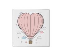 Azeeda 'Heart-Shaped Hot Air Balloon' 108mm Square Ceramic Tile (TD00040247)