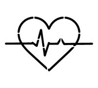Azeeda 'Heart with Heartbeat Line' Reusable Stencil - Durable Decorative Template for Painting and Spraying on Walls, Tiles, Wood, Fabric & Craft Projects - XXL (A2) (WS00083263)