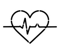 Azeeda 'Heart with Heartbeat Line' Reusable Stencil - Durable Decorative Template for Painting and Spraying on Walls, Tiles, Wood, Fabric & Craft Projects - M (A5) (WS00083266)