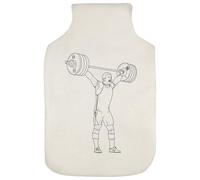 Azeeda 'Heavy Weight Lifter' Hot Water Bottle Cover (HW00052409) | Soft Fabric Case for Bedtime, Winter Warmth, Home and Gifts